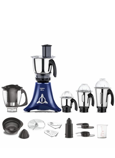 Buy Vidiem Vstar ADC Blu mixer grinder 717 A, mixer grinder 750 watts with 5 Jar in-1 juicer mixer grinder, 5 leak proof jars with self-lock, for wet and dry spices, chutneys and curries, blue in UAE