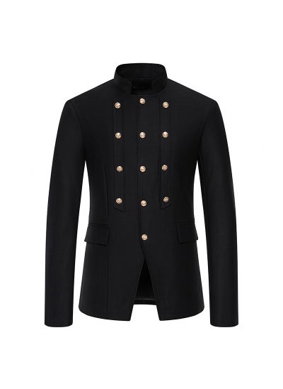 Buy Mens Vintage Slim Fit Suit Jacket Casual Wedding Black in UAE