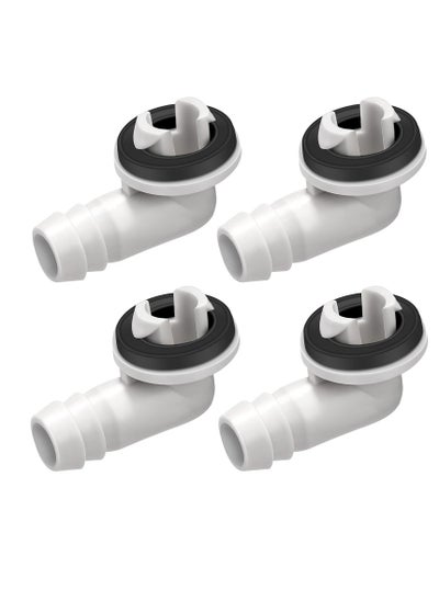 اشتري 4Pcs Air Conditioner Drain Hose Elbow Fitting Connector with Rubber Ring Fit for Mini-Split AC Unit and Window Air Conditioning Unit, AC Drain Hose Adapter (0.6 Inch 15mm) في السعودية