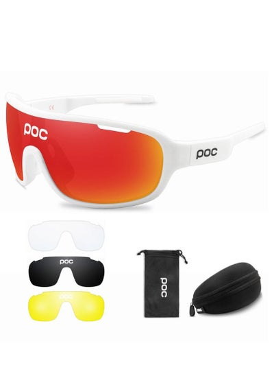 Buy 4 Lens Cycling Sunglasses Outdoor Eyewear Men Women Cycling Glasses in UAE