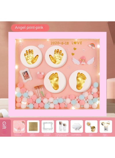 اشتري Newborn Baby Baby One Year Old Commemorative Full Moon Gift Handprint Inkpad Photo Frame في الامارات