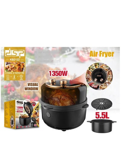 Air Fryer 5.5L Household Large Capacity 1300W Big Firepower Timing Touch  Screen LCD Electric Air Fryer with Bakeware