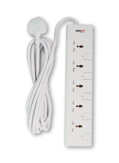 اشتري Power Extension Socket with ESMA Certified,  Elexon 5-Way; 5-MTR. Multi Device Extension Cord for Home & Office (EL 903S) في الامارات