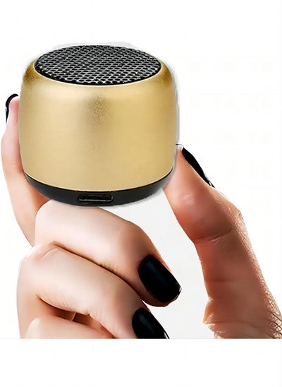 Buy Best Mini Portable Bluetooth Speaker with HD Sound & Bass, Smallest Wireless Bluetooth Speakers for Phone/PC/Tablet, Photo Selfie Button Answer Phone Calls, Cute Tiny Speaker, Gold in Saudi Arabia