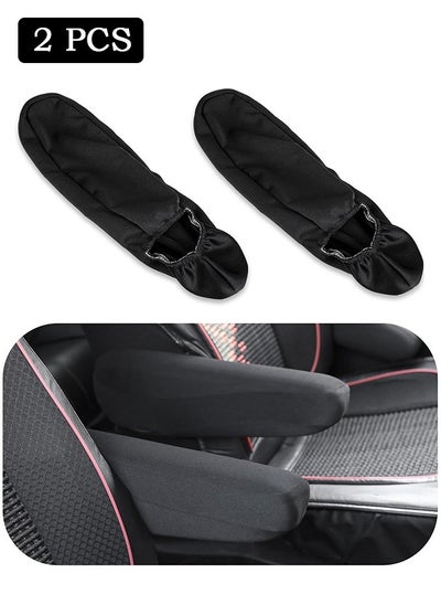 Buy 2 Pcs Universal Size Car Front Seat Armrest Covers, Cloth Fabric Armrest Protectors, Universal Accessories for Car SUV Truck and Van (Black) in UAE