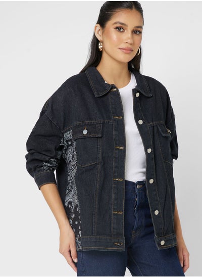 Buy Printed Denim Jacket in UAE