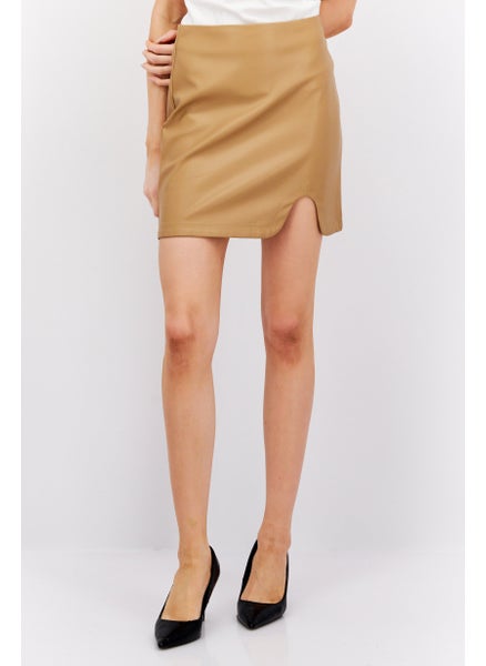 اشتري Women Plain Mini Skirts, Brown في الامارات