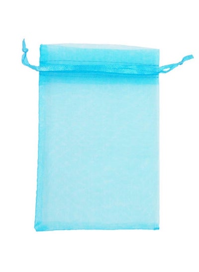 Buy 50Pcs 8X12 Inches Large Drawstring Organza Bags Decoration Festival Wedding Party Favor Gift Candy Toys Makeup Pouches (Aqua Blue) in UAE