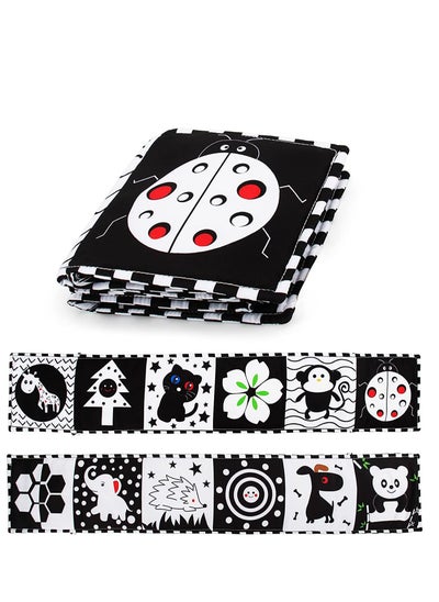 Buy High Contrast Baby Cloth Book for Early Education, Infant Tummy-time Mat, Three-Dimensional Can Be Bitten and Tear Not Rotten Paper 0-3 Years Old Baby Toys (Black and White ) in UAE