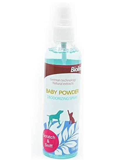 Buy Bioline Baby Powder Deodorizing Spray 118ml in UAE