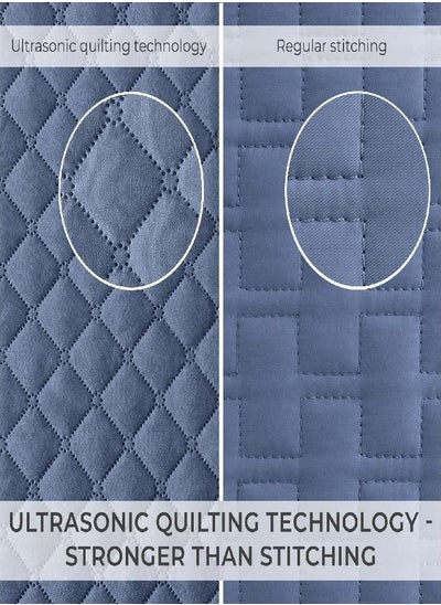 اشتري Mellanni Twin Coverlet Bedspread Set - Twin Bedding Cover with Sham - Ultrasonic Quilting Technology - 2 Piece Twin Quilt Set - Bedspreads & Coverlets (Twin, Medallion Blue) في الامارات