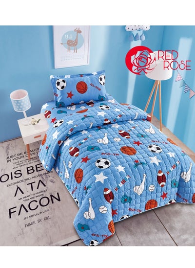 Buy Compressed bed comforter set consisting of 3 pieces with children's drawings in Saudi Arabia