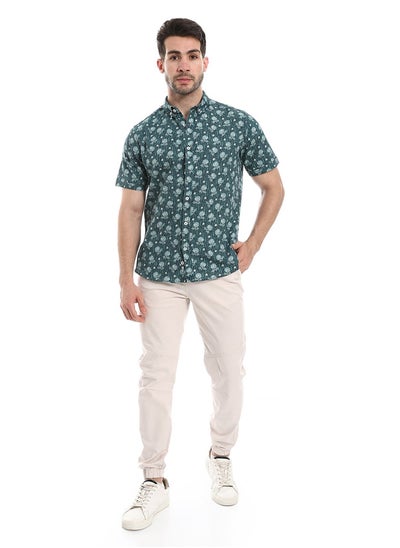 Buy Floral Half Sleeves Buttoned  Shirt_Floral Green in Egypt