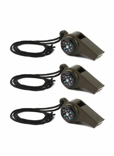 Buy Emergency Survival Whistle, Emergency Whistle with Compass 3 Pack in UAE