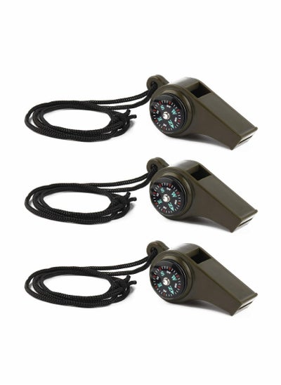 Buy Emergency Survival Whistle, Emergency Whistle with Compass 3 Pack in UAE