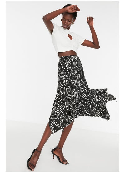 اشتري Patterned Asymmetrical Knitted Skirt في مصر