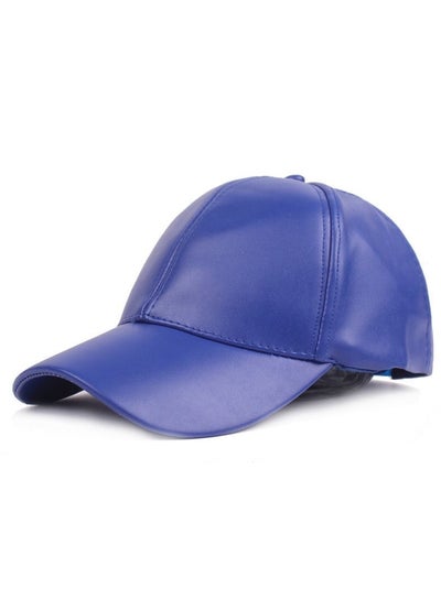 Buy Men/Women Monochrome Leather Duck Tongue Hat Blue in Saudi Arabia
