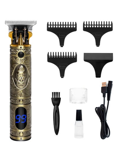 Buy Professional Mens Hair Clippers Zero Gapped Cordless Hair Trimmer Professional Haircut & Grooming - Upgraded T Blade Hair Trimmer For Men - Rechargeable With Limit Combs Guards & LED Display in UAE