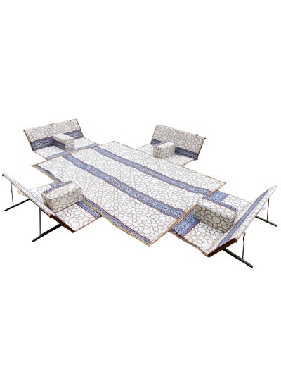 Buy Luxury 9Pcs Traditional Arabic Majlis Set for Camping Outdoor Graden 4 Armrest 4 Floor Ground Chair for 2 Person 3X2 Meter Camping Mat in Saudi Arabia