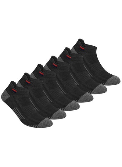 Buy NAVYSPORT Ankle Socks for Men Women Cotton Sports Socks Pack of 6 Pairs, Free Size, Black in UAE