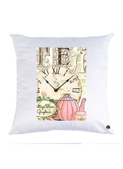 Buy Printed Pillow Polyester White 30x30cm in Egypt