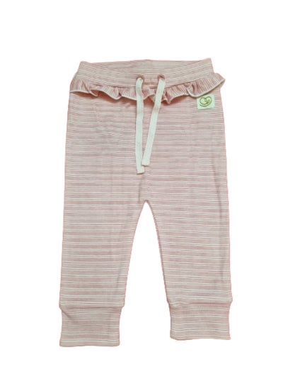 Buy Sheer Hugs Casual Stripe Full Length Leggings for Girls, Peach, 74 in UAE