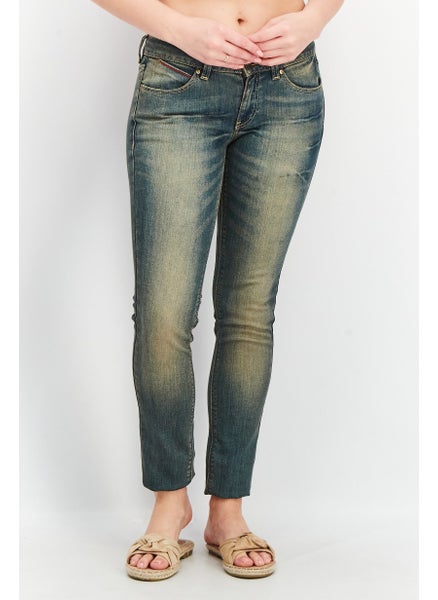 Buy Women Skinny Fit Non Stretchable Washed Jeans, Dark Grey in UAE