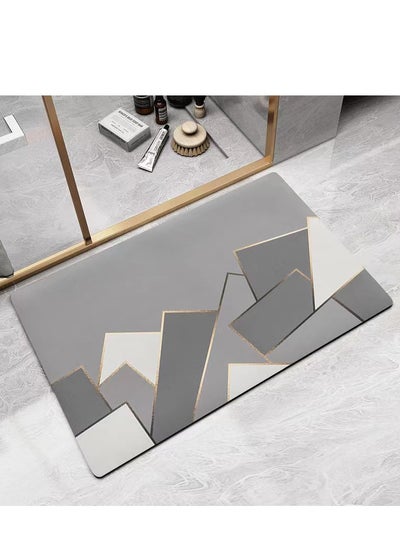 Buy Home Decor Luxury Design Bath Mats Absorbent Bathroom Carpet Non-slip Toilet Rugs Soft Bedroom Kitchen Entrance Doormat 60x40 cm in UAE