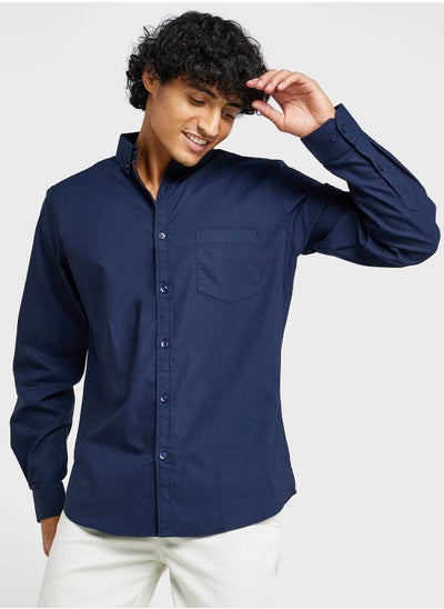 اشتري Cotton-Elastane Casual Single Pocket Shirt في السعودية