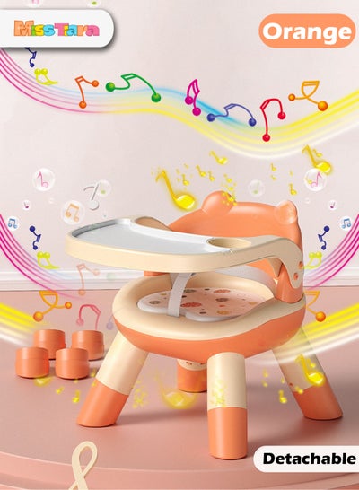 اشتري Baby Adjustable Height Dining Chair, with PVC Cushion, will Make Funny Whistle Sounds, Suitable for 0-8 Years Old, Can Bear 100 Catties في الامارات
