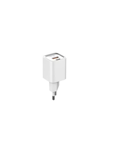 Buy LDNIO A2318C High Quality EU Plug Fast Charger Dual Port (Type-C & USB) 20W PD+QC With Micro USB Charging Cable - White in Egypt