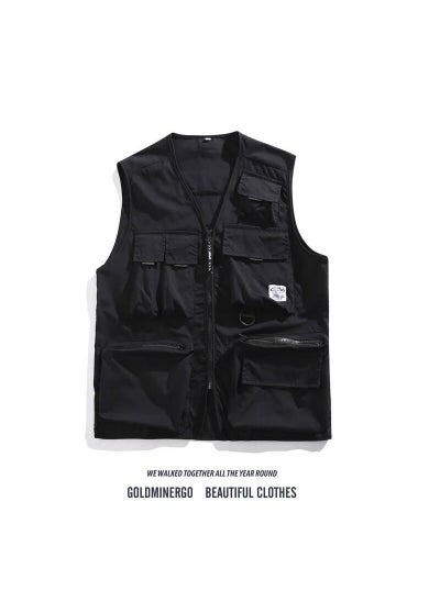 اشتري Autumn Thin Japanese Multi-Pocket Tactical Vest Casual Streetwear Sleeveless Top11825 Black 11825 Black في الامارات