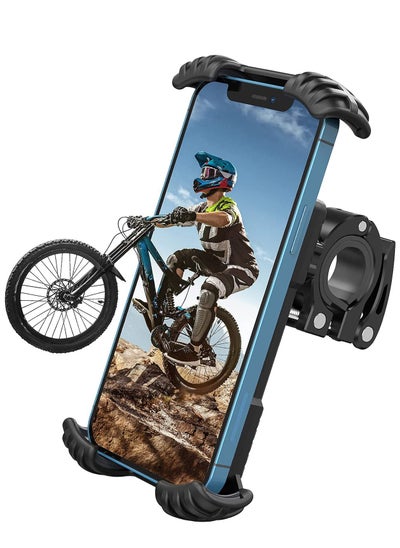 اشتري Bike Phone Holder, Adjustable Bike Phone Mount Bicycle Motorcycle Phone Holder Mount - 360° Rotatable Anti-shake Super Stable Mountain Bike Holder Accessories for 4.7" to 7.0" Smartphones في السعودية