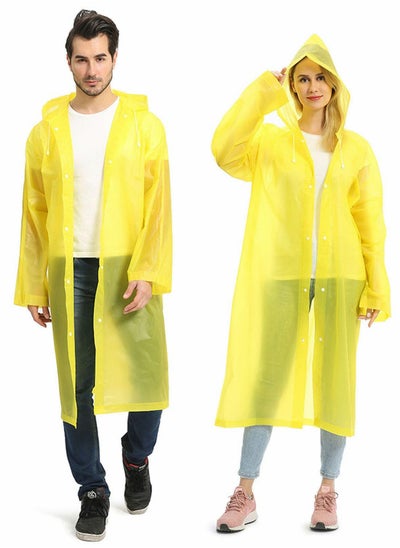 اشتري Raincoat Rain Ponchos for Adults Women Men   1 Pack Reusable EVA Clear Portable Rain Coats Lightweight Jackets with Hood, Rain Ponchos Adults Packable Poncho Adult Clear Hood في السعودية