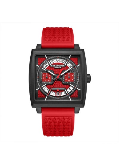 Buy Lee Cooper Men's Watch, Multi Function Display and Silicone Strap - LC08065.688, Red in UAE