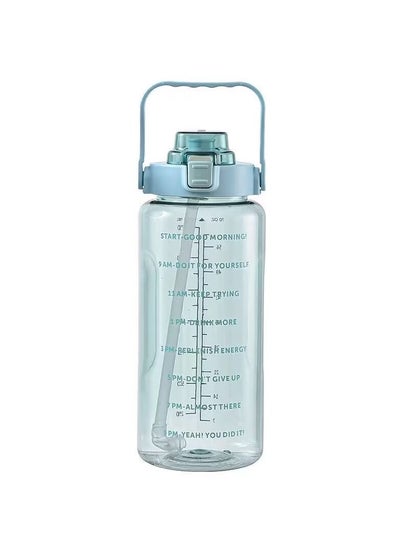 Buy Motivational Large Water Bottle 2000ML Plastic With Time Markers Leak Proof  For Kids School Water Bottles in UAE