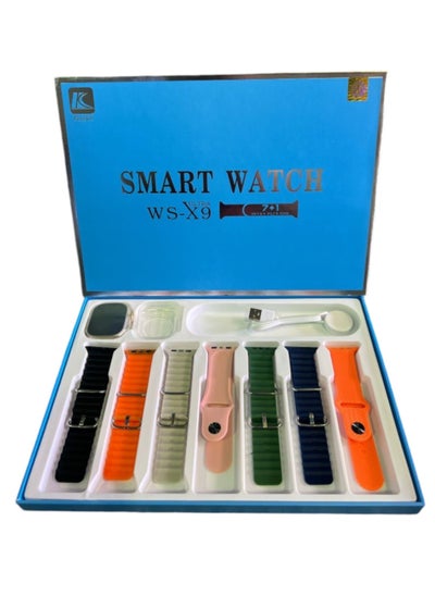 Buy Smart Watch WS-X9 ULTRA ,7+1 With Health Fitness Tracker Sport Watch , 7 addition Replacement Band 49MM-Multicolour in Saudi Arabia