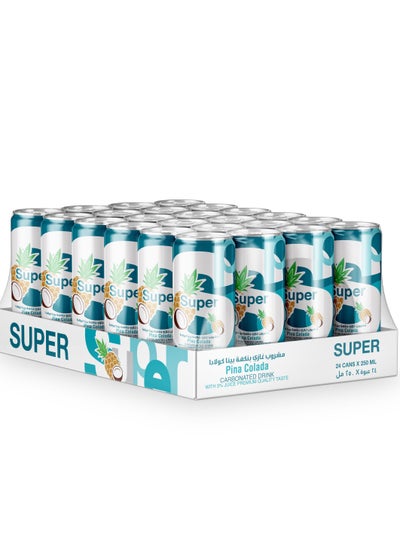 Buy Super Pina Colada Carbonated Drink pack of 24x250ml in UAE