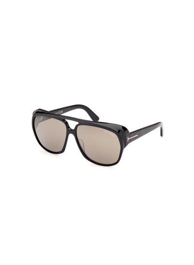 اشتري Men's Pilot Shape Acetate Sunglasses FT110301L61 Lens Size: 61 Millimeter - Shiny Black في السعودية