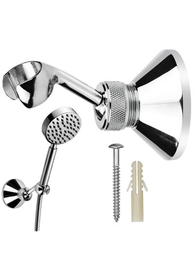 Buy Shower Head Holder, Adjustable Removable Shower Wall Bracket Zinc Alloy Bathroom Shower Wand Wall Mounted Bracket with Screw for Standard Handheld Shower Hose in Saudi Arabia