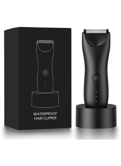 Buy Electric Body Hair Trimmer for Men Groin Trimmer Beard Hair Clippers Mens Grooming Kit, Cordless Ceramic Blade Heads IPX6 Waterproof for Wet/Dry Use Low Sound Body Trimmer in UAE