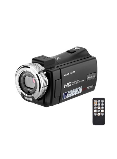 Buy Andoer V12 1080P Full HD 16X Digital Zoom Recording Video Camera Portable Camcorder with 3.0 Inch Rotatable LCD Screen Max. 30 Mega Pixels Support Night Vision Face Detection Face Beautification in Saudi Arabia