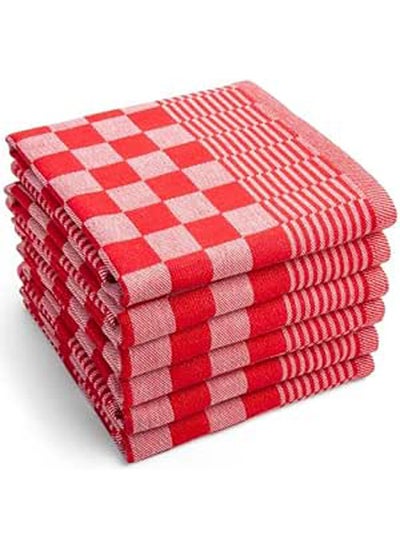 Buy Multi-Purpose Towel Set Of 3 Pcs 100% Cotton 50x70  cm-Red in Egypt