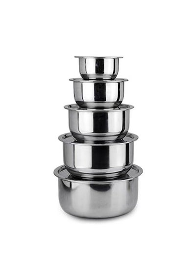 اشتري 5-Piece Stainless Steel Cooking Pot with Lid في السعودية