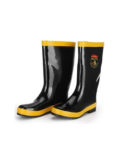 Buy Safety Boots, Fire Fighting Rescue Rubber Boots Protective Footwear Non Slip High Temperature Resistance Rubber Rain Boot Safety Shoes for Firefighter 39 39 in UAE