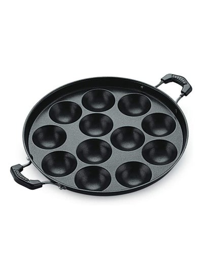 Buy 12-Pits Appam Nonstick Pan Black in UAE