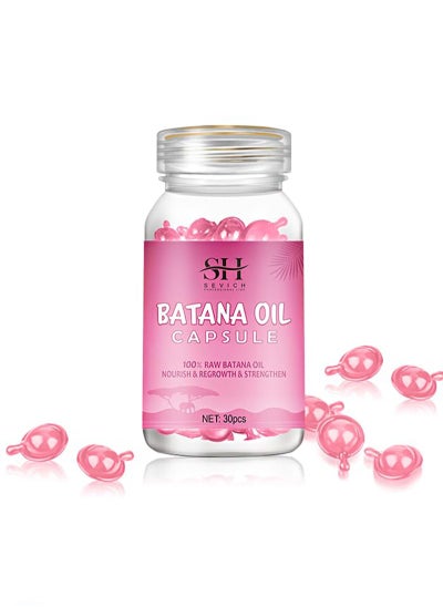 Buy Batant Oil Capsule，100% Natural Batana Hair Oil Capsules，Hair Oil for Hair Care, Batana Oil for Hair Growth，Repair Damaged Hair,，Nourishes Loss Hair Growth Fir for All Hair Types（30Pcs） in Saudi Arabia