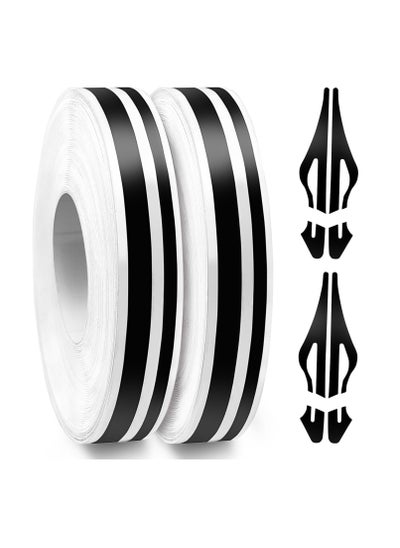 Buy 2 Rolls Car Pinstriping Tape, 33Ft Stripe Decal, Car Vinyl Pinstriping Tape, DIY Car Body Side Stripes Auto Striping Tape Emblems Trim, for Car, Motorcycle and Boat, Racing Stripes DIY Stickers, Black in Saudi Arabia