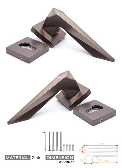 Buy Mortise Zinc Door Handle (Black Satin W2008) in Saudi Arabia