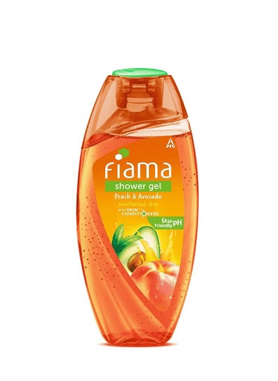 Buy Fiama Shower Gel Peach & Avocado, Body Wash With Skin Conditioners For Soft Moisturised Skin, 250ml Bottle in UAE